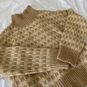 EVERLANE cloud checkered turtleneck merino wool sweater